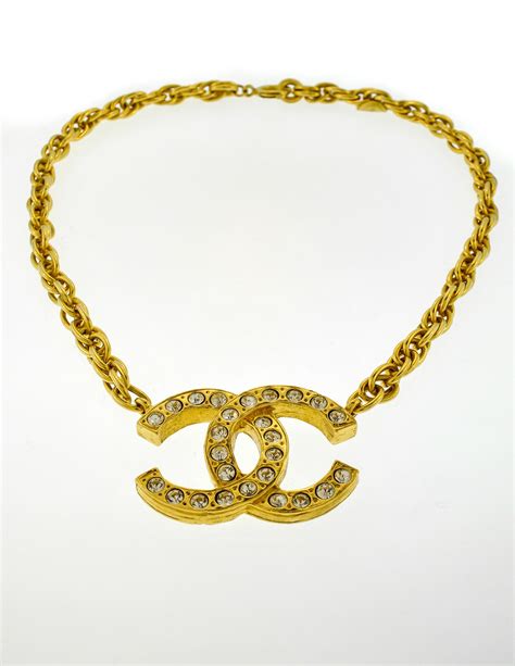 vintage chanel chain necklace|pre owned Chanel brooch.